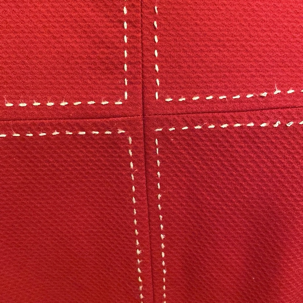 Eddie Bauer Red Textured M Minimalist Coastal Cottagecore Exposed Stitch Dress - Picture 4 of 10